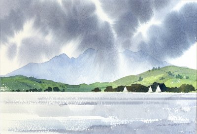 Towards Snowdon from Angelsey, North Wales